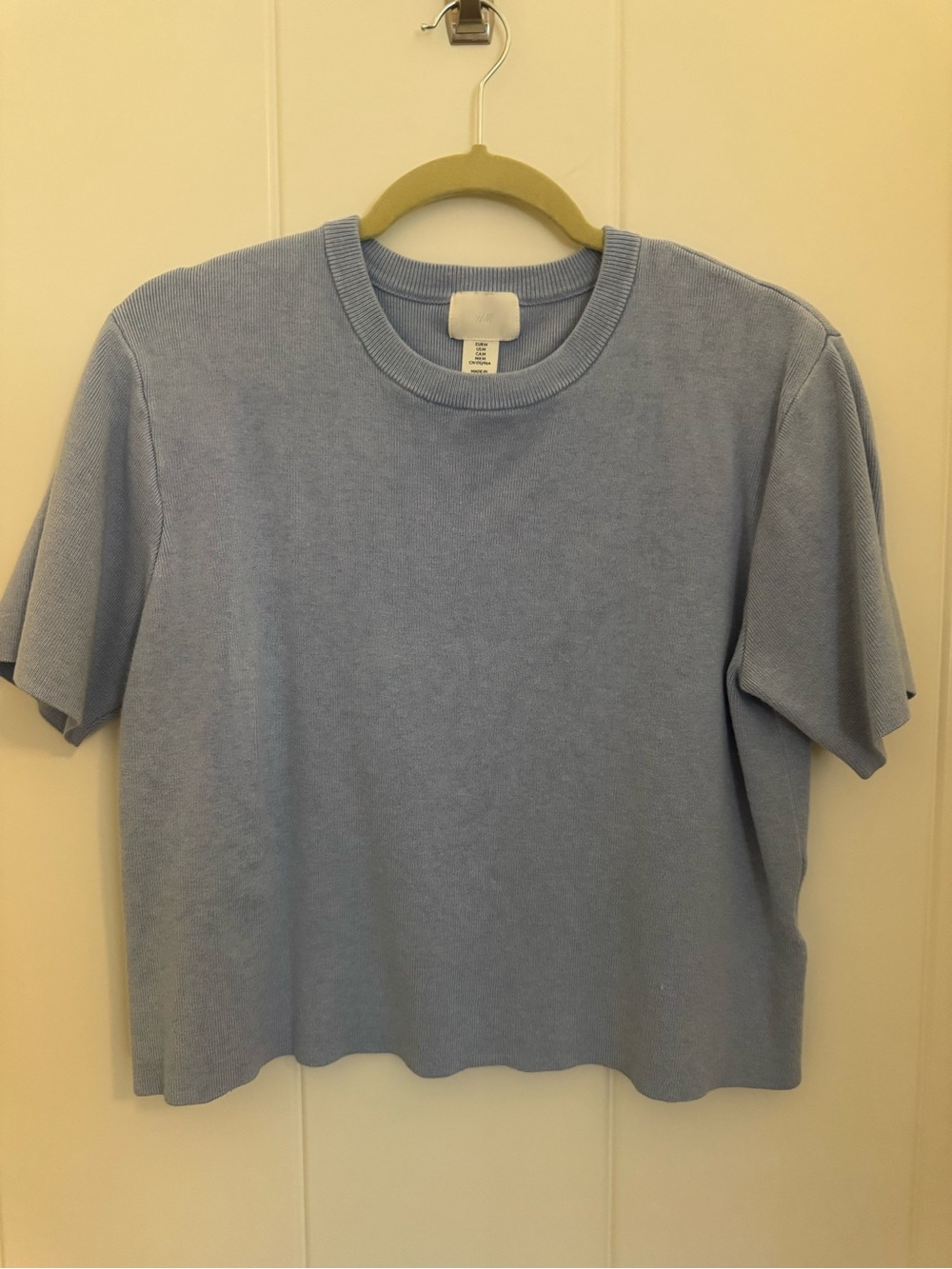H&M Light Blue Short Sleeve Knit Sweater